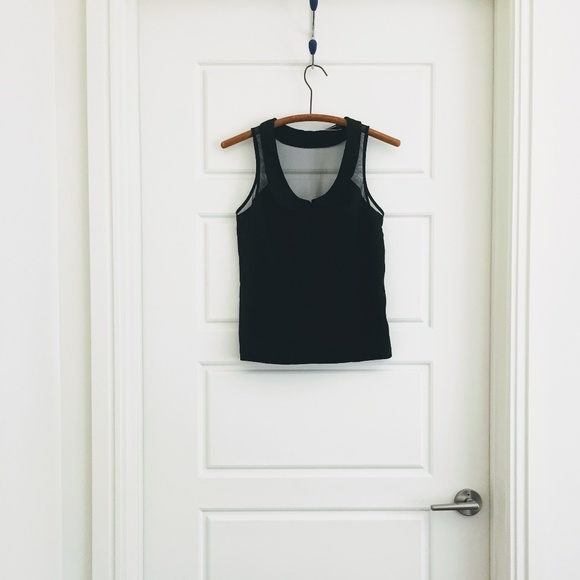 Urban Outfitters retro black tank with mesh detail - Picture 1 of 6